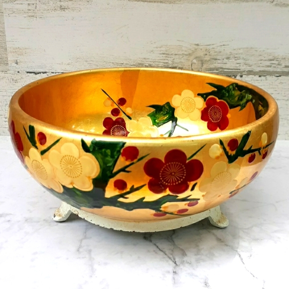 VTG HAND PAINTED JAPANESE LACQUERWARE BOWL - Picture 10 of 11